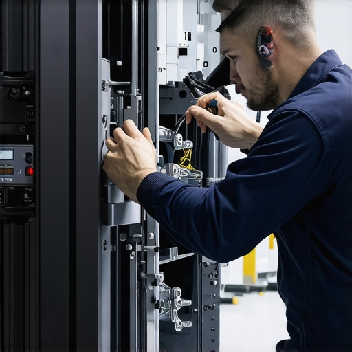 High-Tech Transmission Diagnostics in Action Technicians performing hydraulic testing and digital diagnostics on a vehicle transmission
