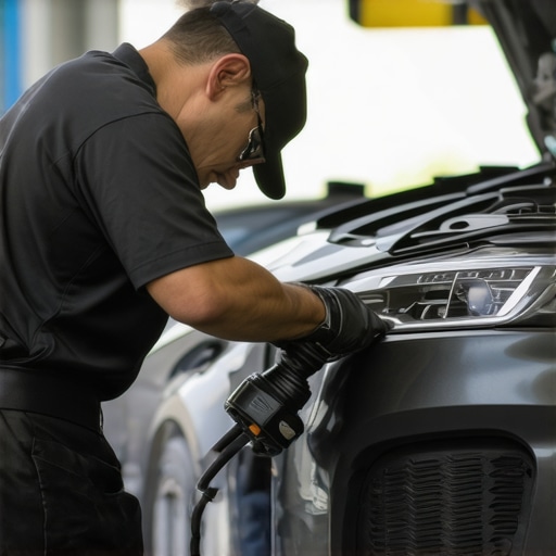 Mechanic with tools changing oil in a car engine