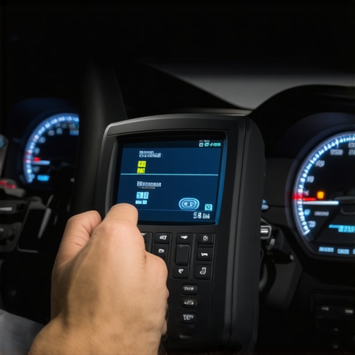 Mechanic analyzing transmission data with a professional scan tool