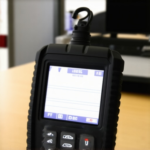 Close-up of a professional-grade car scan tool showing real-time diagnostics