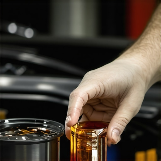 Mechanic checking transmission fluid level during maintenance