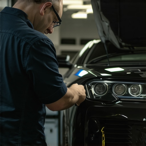 Technician resetting vehicle's electronic system with tools under the hood