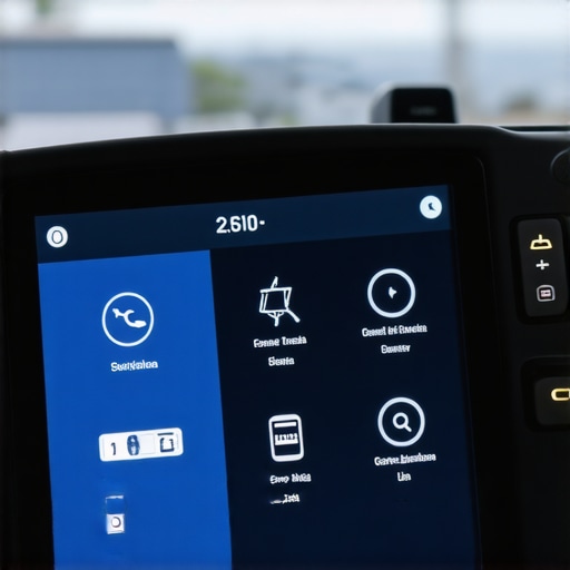 A mechanic's hand holding a diagnostic scanner showing engine data