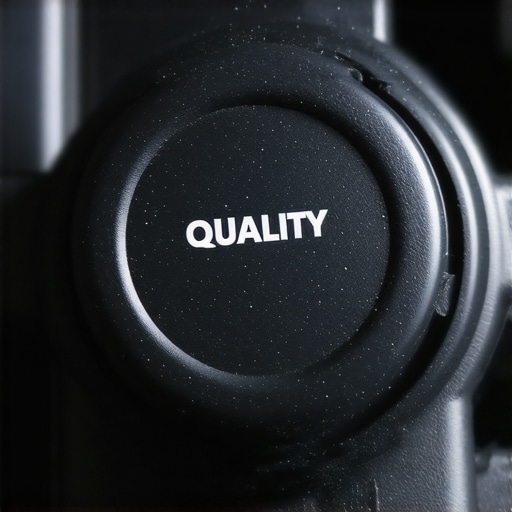 Car engine oil filler cap with label indicating oil quality and maintenance importance.