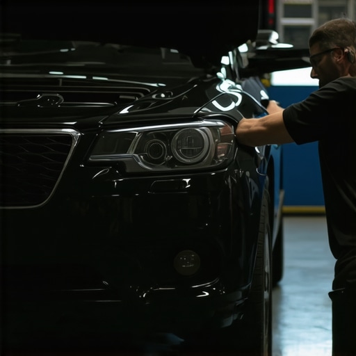 Mechanic inspecting car in certified shop