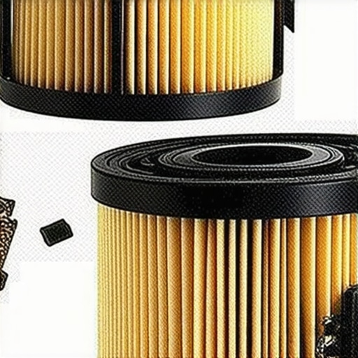 Close-up view of a used oil filter showing wear patterns and debris for engine health assessment.