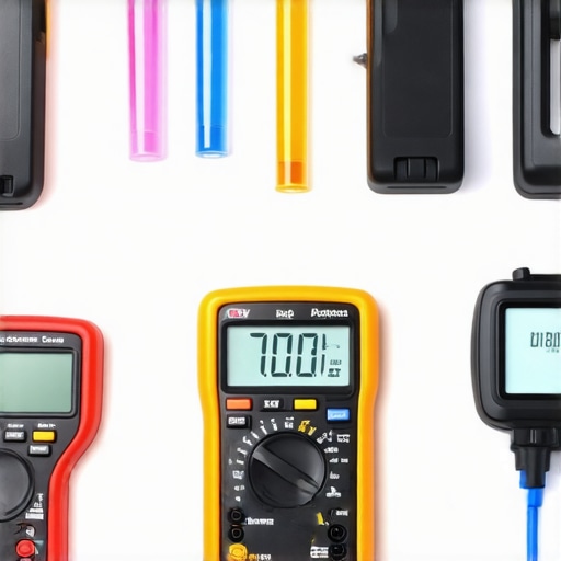 A professional mechanic's setup including diagnostic tools and testing equipment for vehicle maintenance.