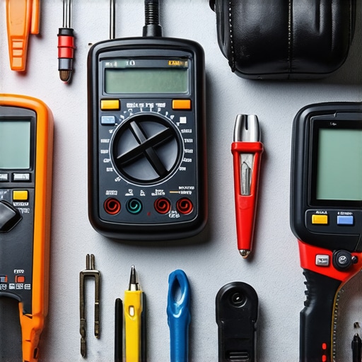 A comprehensive set of vehicle maintenance tools laid out on a workbench