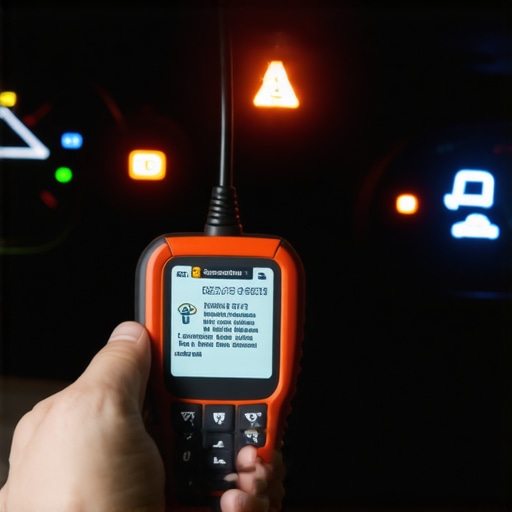 Person connecting an OBD-II scanner to a car's diagnostic port under the dashboard