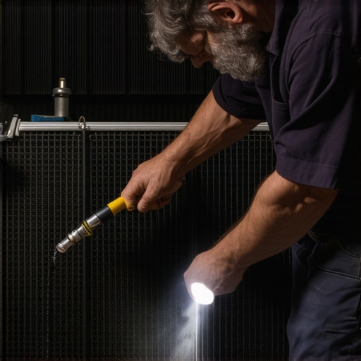 Mechanic using a pressure tester tool on a radiator to identify a coolant leak