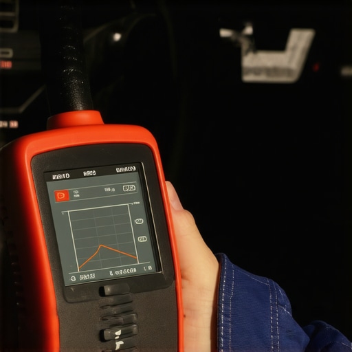 Mechanic using a bidirectional scanner to check car systems.