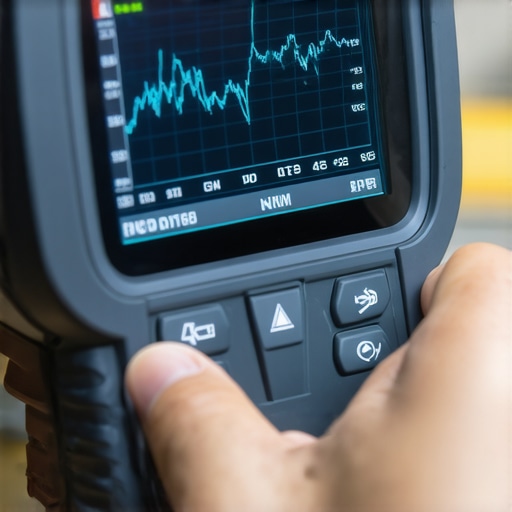 A diagnostic scanner showing real-time transmission performance data for troubleshooting gears.