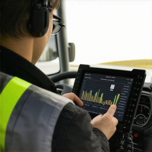 Technician performing a live drive diagnostic on a fleet vehicle to catch intermittent engine issues.